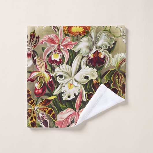 Orchideen Denusblumen Ernst Haeckel Badhandtuch Set (Waschlappen)