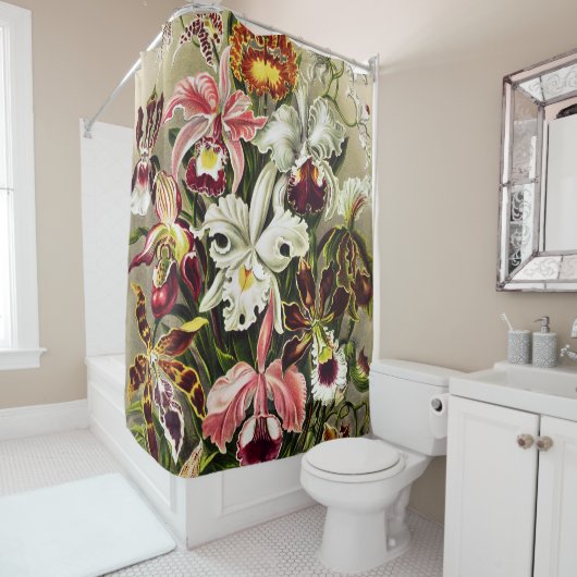 Orchideen Denusblumen Ernst Haeckel Duschvorhang (Beispiel)