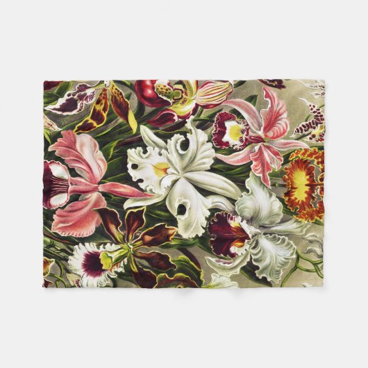 Orchideen Denusblumen Ernst Haeckel Fleecedecke (Vorderseite (Horizontal))