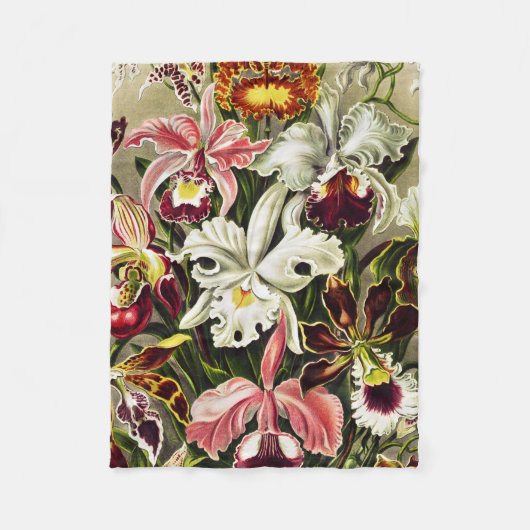 Orchideen Denusblumen Ernst Haeckel Fleecedecke (Vorderseite)