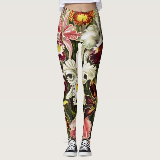 Orchideen Denusblumen Ernst Haeckel Leggings (Vorderseite)