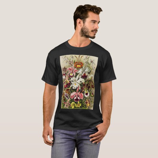 Orchideen Denusblumen Ernst Haeckel T-Shirt (Vorne ganz)