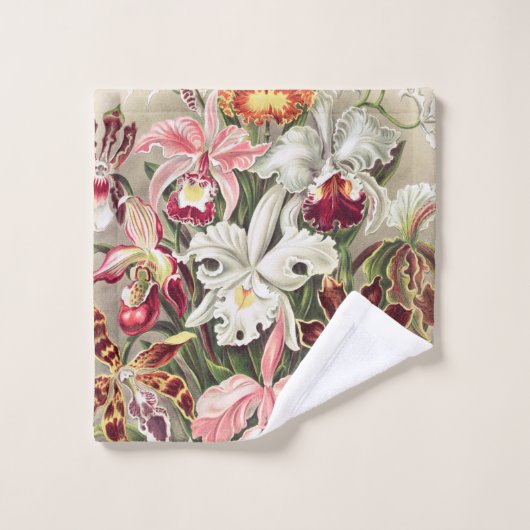Orchideen Denusblumen von Ernst Haeckel Badhandtuch Set (Waschlappen)
