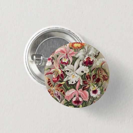 Orchideen Denusblumen von Ernst Haeckel Button (Vorne & Hinten)