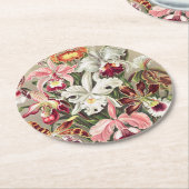 Orchideen Denusblumen von Ernst Haeckel Runder Pappuntersetzer (Angewinkelt)
