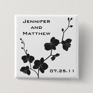 Orchideen, die das Button - Schwarzweiss Wedding