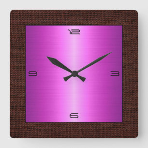 Orchideen-Edelstahl-moderne Leinwand-Grenze Quadratische Wanduhr