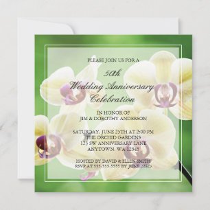 Orchideen-Einladungen zum 50. Hochzeitstag Einladung
