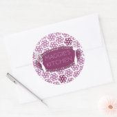 Orchideen geometrische Blume, die das Backen Runder Aufkleber (Umschlag)