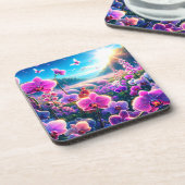 Orchideen Getränkeuntersetzer (Linke Seite)