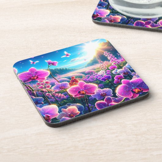 Orchideen Getränkeuntersetzer (Linke Seite)