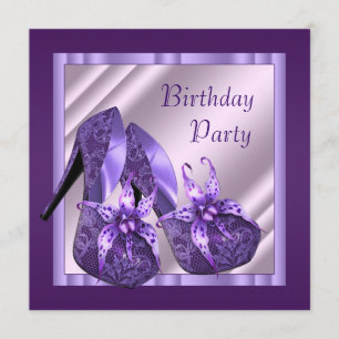 Orchideen-Hochhackerschuhe Damen Lila Geburtstag Einladung