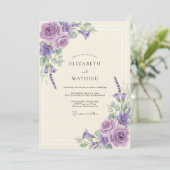 Orchideen-Hochzeit mit Blättern Einladung (Stehend Vorderseite)