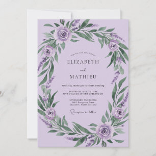 Orchideen-Hochzeit mit Laubwerk Einladung