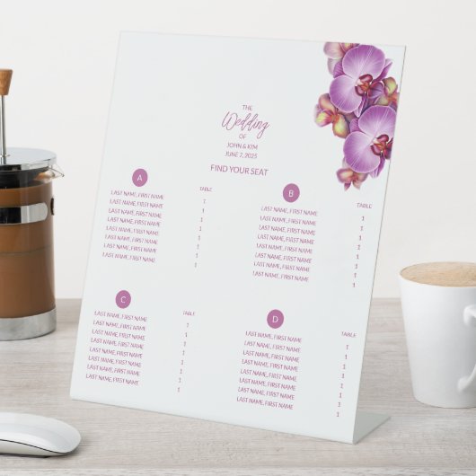 Orchideen Hochzeitscharakter Sockelschild (In Situ)
