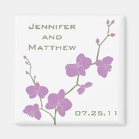 Orchideen Hochzeitsmagnet - Vintage Olive und Viol