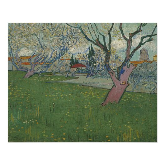 Orchideen in Blossom Blick auf Arles von Van Gogh Poster (Vorderseite)