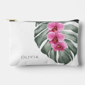 Orchideen in der Region Monstera Tropical Floral Zubehörtasche (Vorderseite)