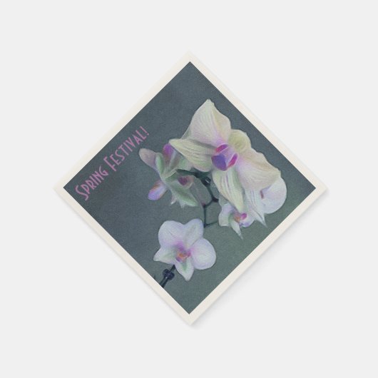 Orchideen in Form von Lila Serviette (Ecke)