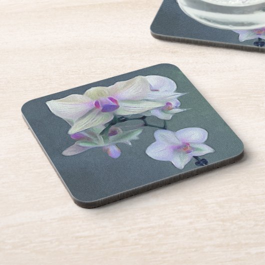 Orchideen in Form von Lila Untersetzer (Linke Seite)