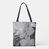 Orchideen in Graustufen auf voll bedrucktem Totbeu Tasche (Rückseite)
