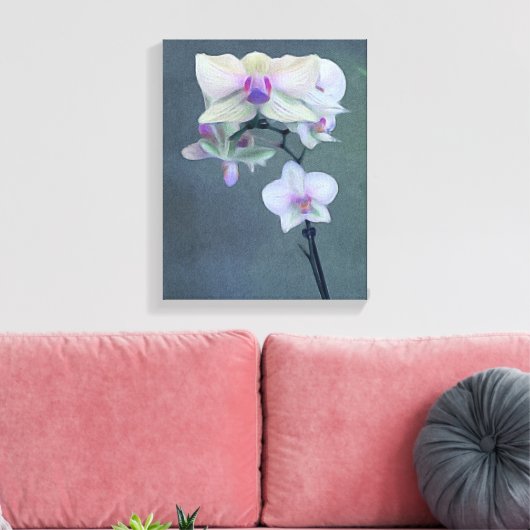 Orchideen in Schatten von Lila Leinwanddruck (Insitu (Wohnzimmer))