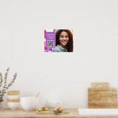 Orchideen individuelles QR-Code-Plakat-Schild Poster (Küche)