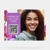 Orchideen individuelles QR-Code-Schild Acrylschild (Vorderseite)