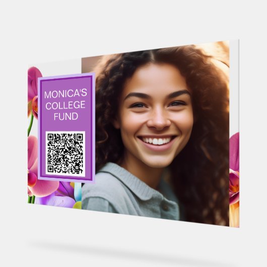 Orchideen individuelles QR-Code-Schild Acrylschild (Winkel)