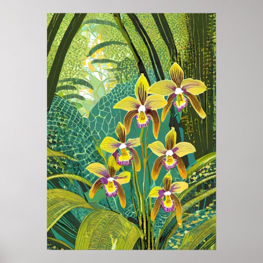 Orchideen Kunst V03 Poster (Vorne)