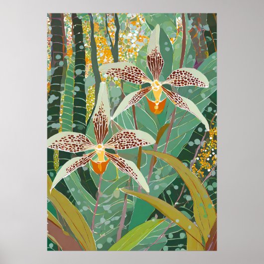 Orchideen Kunst V12 Poster (Vorne)