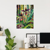Orchideen-Kunst V18 Poster (Heimbüro)