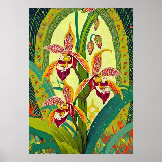 Orchideen Kunst V33 Poster (Vorne)