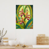 Orchideen Kunst V33 Poster (Küche)