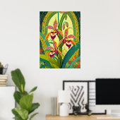 Orchideen Kunst V33 Poster (Heimbüro)