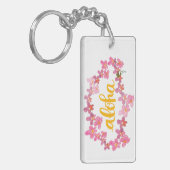 Orchideen-LeuAloha Watercolor-Schlüsselanhänger Schlüsselanhänger (Vorderseite links)