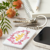 Orchideen-LeuAloha Watercolor-Schlüsselanhänger Schlüsselanhänger (Vorderseite rechts)