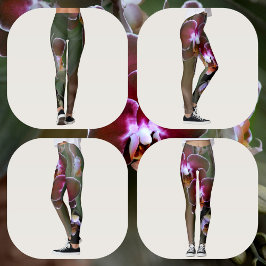 Orchideen Lila florale botanische Fotografie Leggings