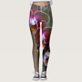 Orchideen Lila florale botanische Fotografie Leggings (Vorderseite)