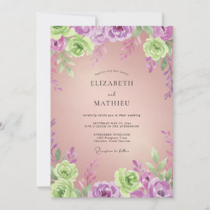 Orchideen-Limette Gemalte Hochzeit Einladung