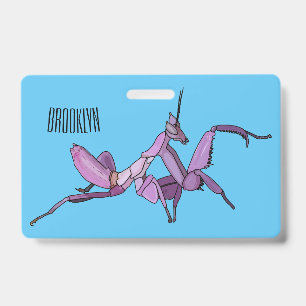 Orchideen-Mantis Cartoon-Illustration Ausweis