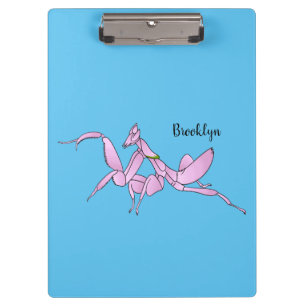 Orchideen-Mantis Cartoon-Illustration  Klemmbrett