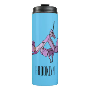 Orchideen-Mantis Cartoon-Illustration Thermosbecher