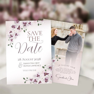 Orchideen-Minimalistische-Hochzeits-Einladung Save The Date