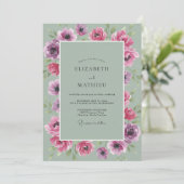 Orchideen-Mint-Anemone-Hochzeit Einladung (Stehend Vorderseite)