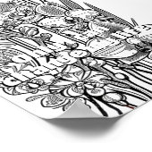 Orchideen mit druckbarer Schmetterlingsfarbe Poster (Ecke)