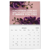 Orchideen mit Life Quotes Wall Calendar Kalender (Jan 2026)
