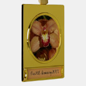 Orchideen mit Raindrops floral Banner-Ornament Gold (Rechts)