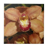 Orchideen mit Raindrops floral Fliese (Vorderseite)