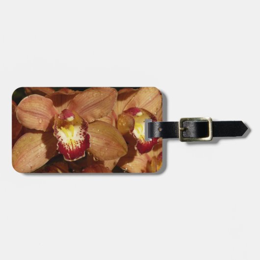 Orchideen mit Raindrops floral Gepäckanhänger (Vorderseite horizontal)